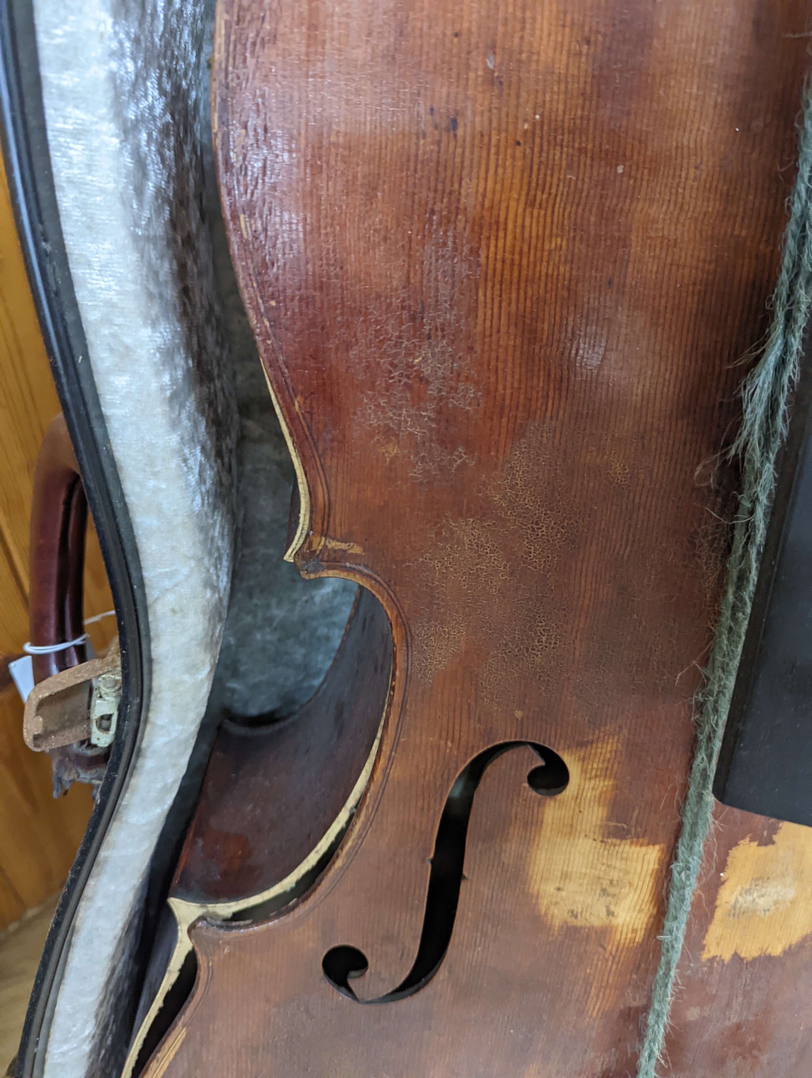 A 19th century German cello, labelled E M Blankert, cased